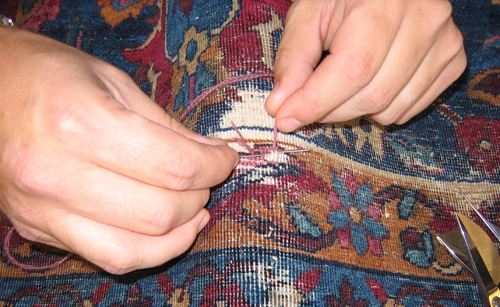repairing damaged oriental rug